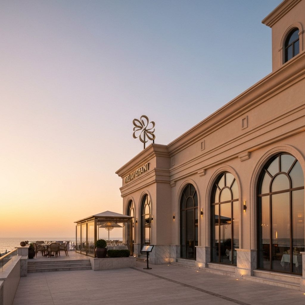 Serafina al Mare - Elegant Restaurant Exterior with 3D Logo